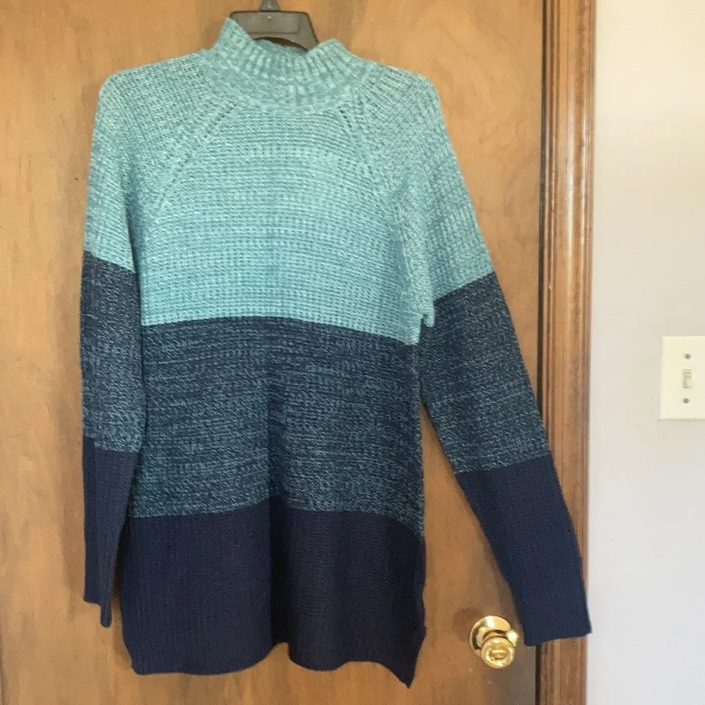 Relisted Jason Maxwell sweater color block stripes casual fall winter office 1X - Picture 5 of 15